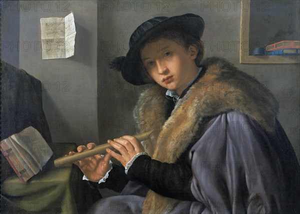 Portrait of a man with flute, c. 1525.