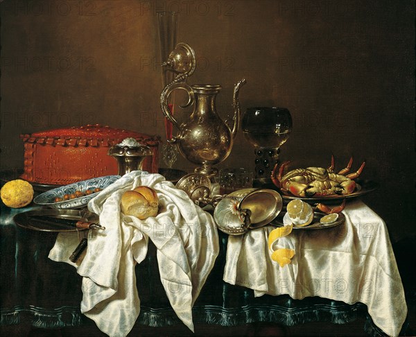 Still life with a Chinese porcelain plate, 1658.