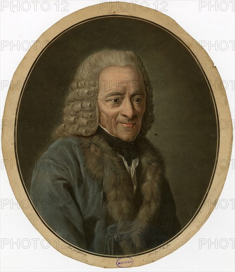 Portrait of Francois Marie Arouet de Voltaire (1694-1778), 1791.