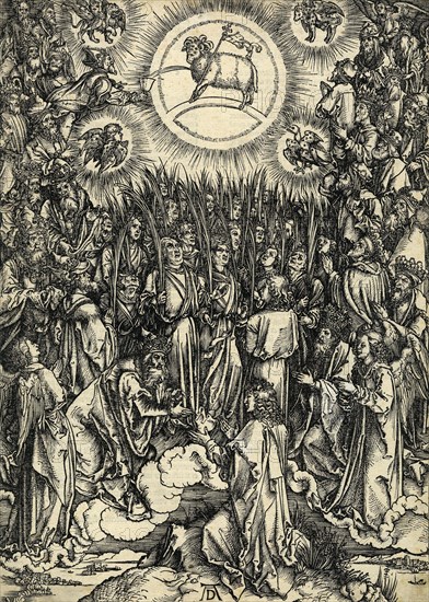The hymn in adoration of the lamb. From Apocalypsis cum Figuris, 1498.