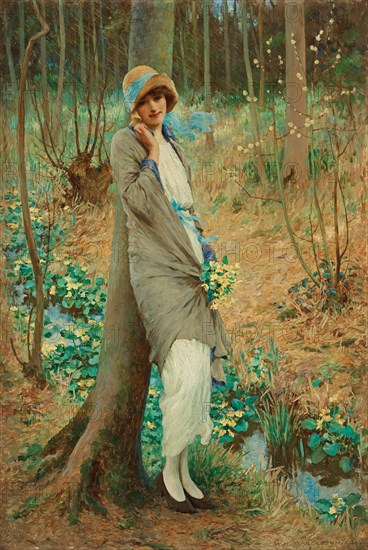 Woman in a Spring landscape, 1924.