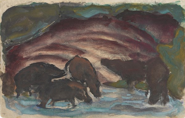 Wild Boars in the Water, 1910-1911.