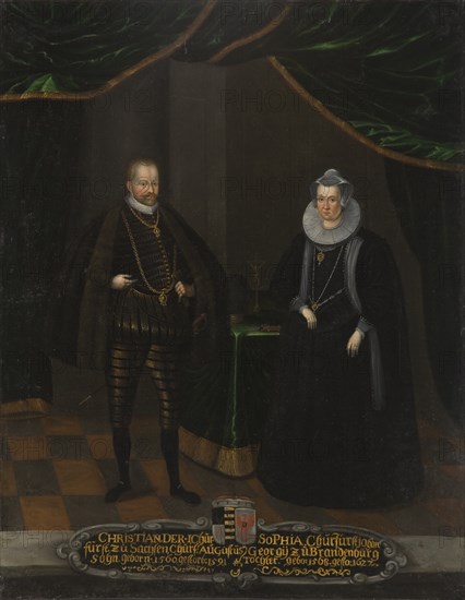 Portrait of Christian I (1568-1622), Elector of Saxony and Sophie of Brandenburg (1568-1622), Electr