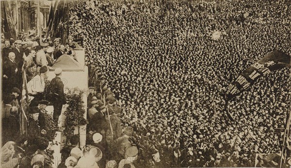 Vladimir Lenin at the opening ceremony of the II Comintern World Congress in Petrograd on July 19, 1