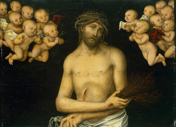 Christ as the Man of Sorrows flanked by Angels, c.1540.