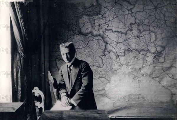 Prime Minister of the Russian Provisional Government Alexander Kerensky in his bureau in the Winter