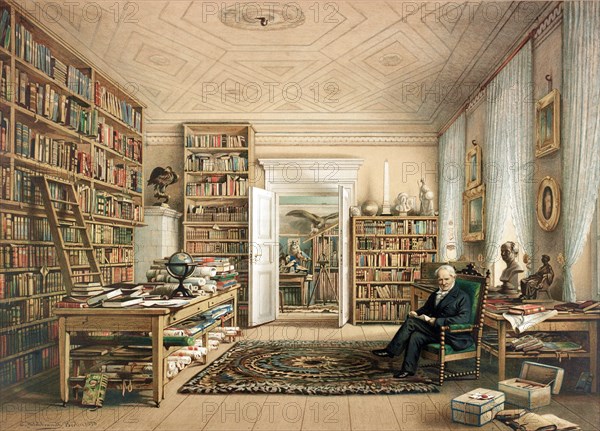 Alexander von Humboldt at his Library, 1856.