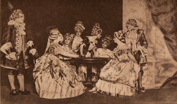 The play Queen of spades by A. Pushkin in the La Chauve-Souris Theatre, 1918.