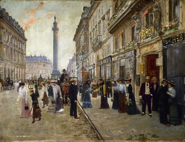 Workers leaving the Maison Paquin, in the Rue de La Paix, c. 1912.