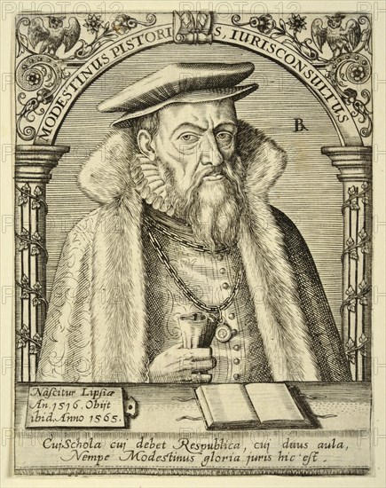 Portrait of Modestinus Pistoris (1516-1565), ca 1590.