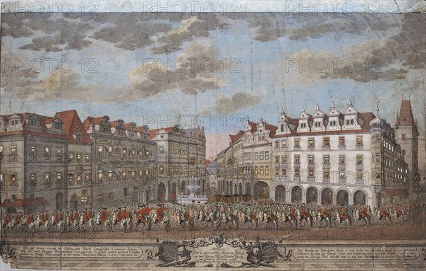 The Coronation procession of Maria Theresa in the Old Town of Prague, 1743.