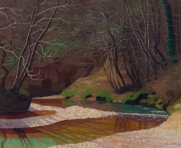 Ruisseau rouille et galets blancs, 1921.