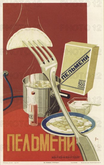 Advertising Poster for Pelmeni, 1936.