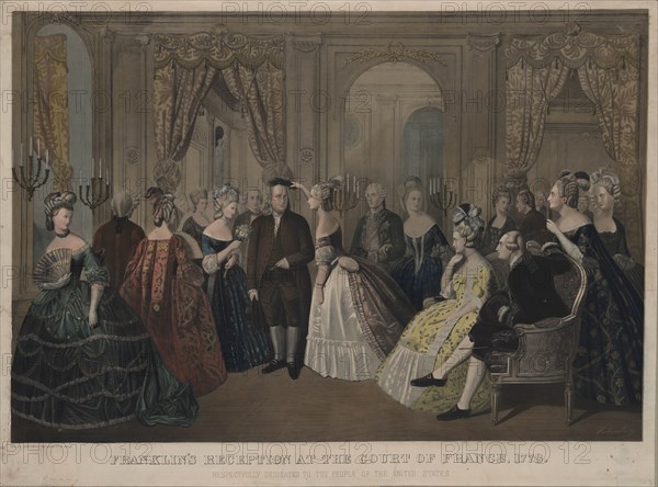 Franklin's reception at the court of France, 1778, 1850s.