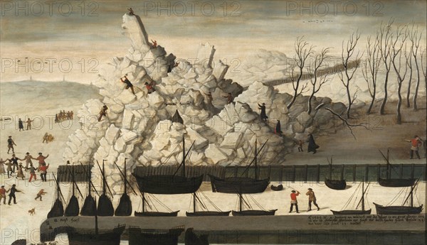 Iceberg on the pier of Delfshaven, 1565.