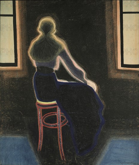 Jeune Femme sur un tabouret , 1909.