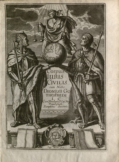 Justinianus Corpus Iuris Civilis (Body of Civil Law). Frontispiece, 1663.