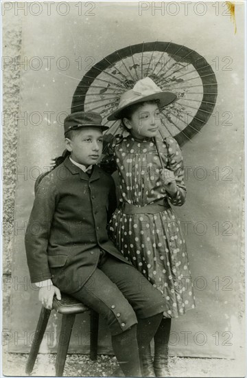 Maja and Albert Einstein, ca 1893.