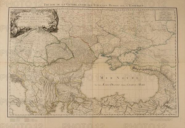 Map of the Black Sea, depicting the theater of the Russo-Turkish War, begun in 1787, 1788.