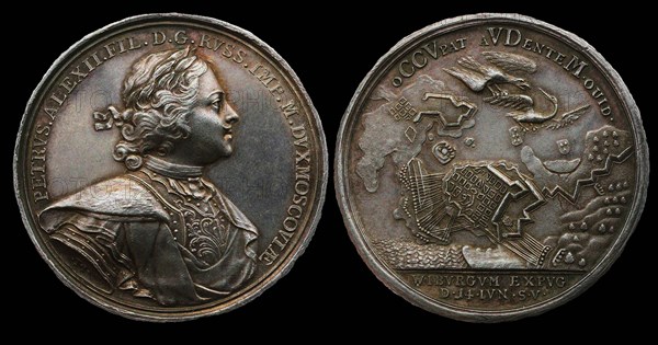 Medal Commemorating the capture of Vyborg, 1710. From the series Great Northern War, .