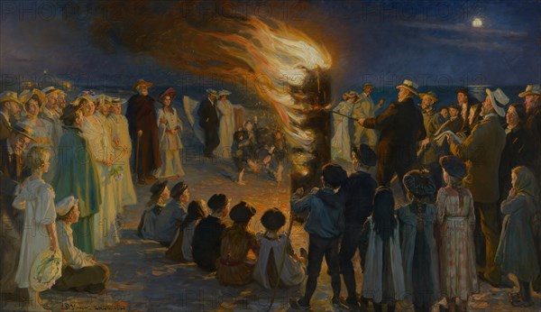 Midsummer's Eve Bonfire on Skagen's Beach , .