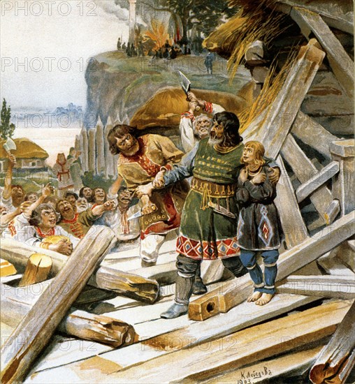 Murder of Theodore the Varangian and his son John, 1903.
