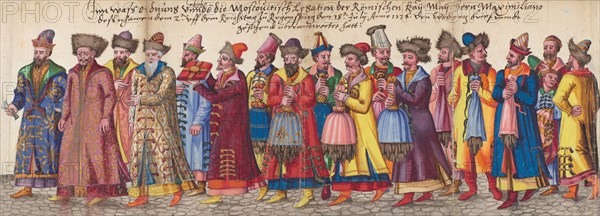 Muscovite ambassadors to the Imperial Diet in Regensburg, July 18, 1576. From Thesaurus picturarum