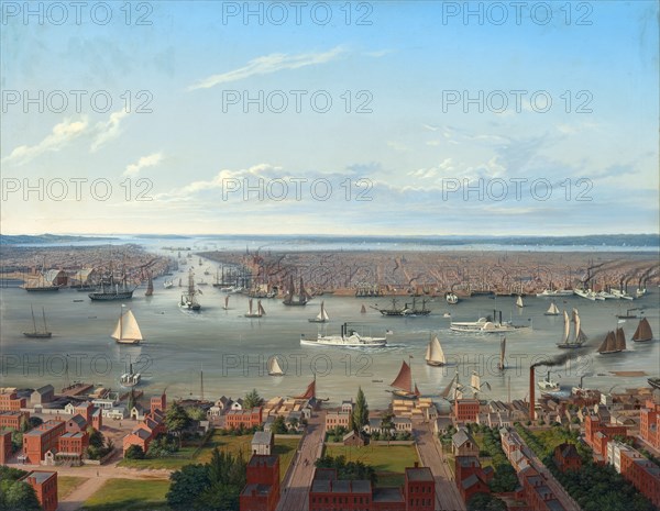 New York seen from Long Island, 1854.