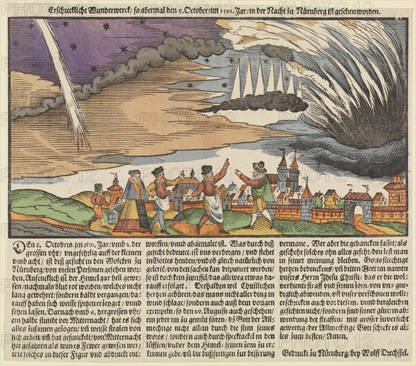 Northern Lights over Nuremberg the 5th of October 1591, 1591.
