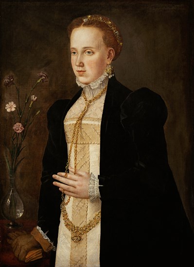 Portrait of Philippine Welser (1527-1580), ca 1557.