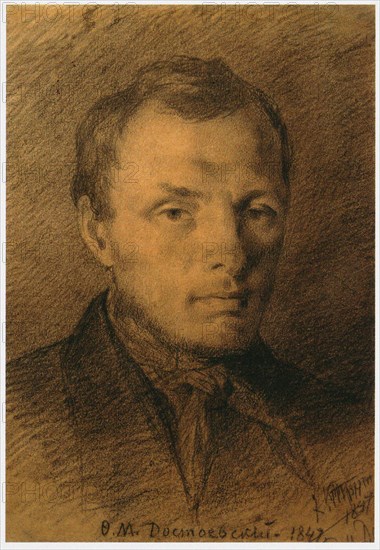 Portrait of the author Fyodor Mikhaylovich Dostoyevsky (1821-1881), 1847.