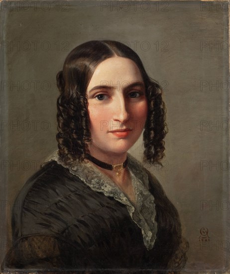 Portrait of the composer Fanny Hensel née Mendelssohn (1805-1847), 1842.