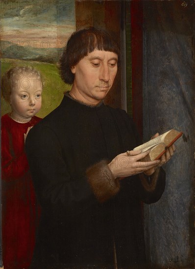 Praying man with his deceased son, 1475-1480.