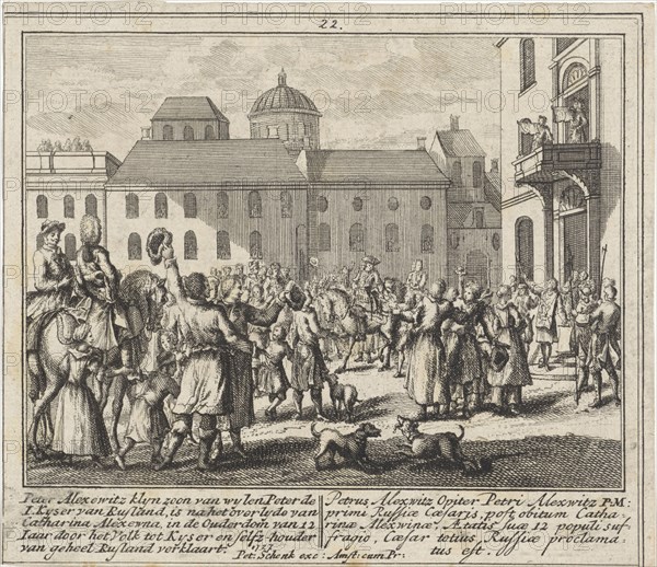 Proclamation of Peter II Alexeyevich as tsar of Russia, 1727.