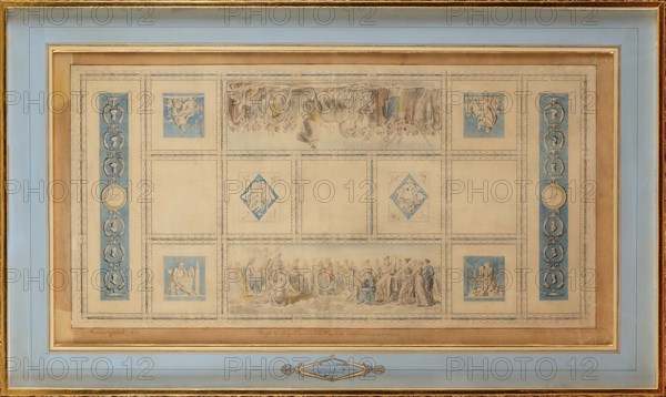 Study for the Painted ceiling of the library in the Conservatory, 1812.