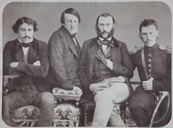 The Brothers Tolstoy: Sergei Tolstoy, Nikolai Tolstoy, Dmitri Tolstoy and Leo Tolstoy, 1850s.