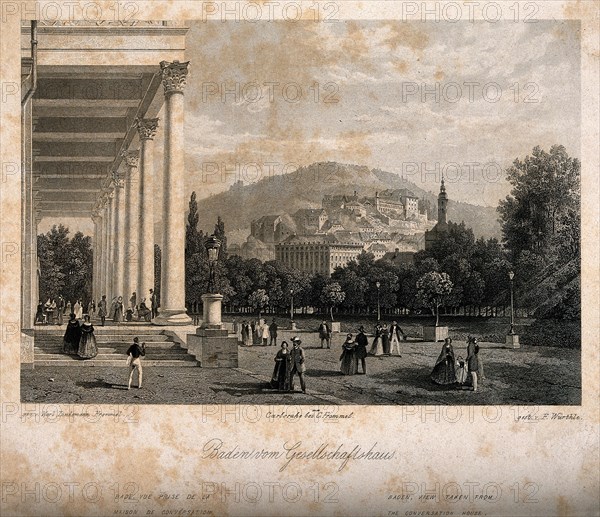 The Casino at the Kurhaus (The Conversationshaus) in Baden-Baden, ca 1855.