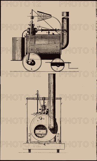 The first passenger-carrying common road locomotive, Camborne, 1801, 1801.