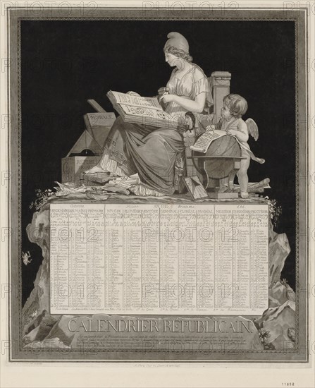 The French Republican Calendar (Calendrier républicain français), 1794.