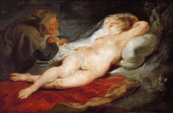 The Hermit and the Sleeping Angelica, ca 1627.