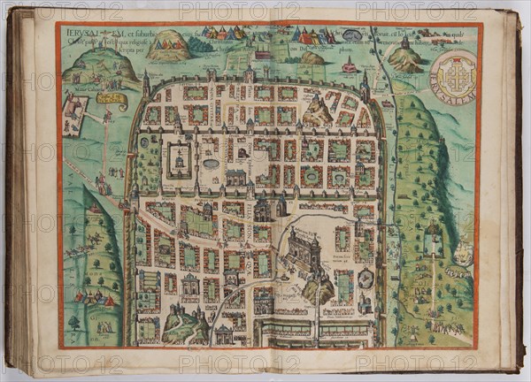 The Jerusalem Map (From: Civitates Orbis Terrarum), 1572.