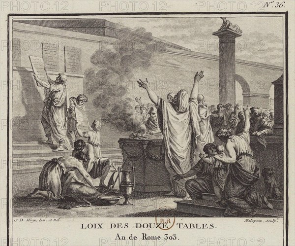 The Law of the Twelve Tables (Leges Duodecim Tabularum or Duodecim Tabulae), 1799.