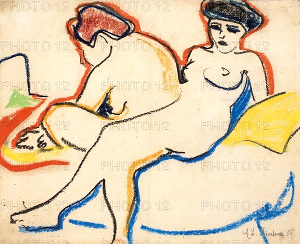 Two Nudes on a Bed, 1905.