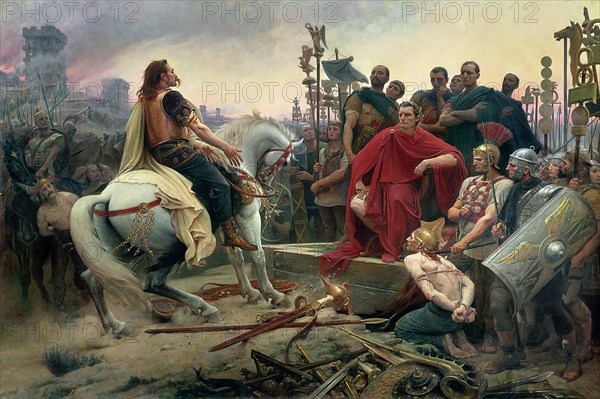 Vercingetorix throws down his arms at the feet of Julius Caesar, 1899.
