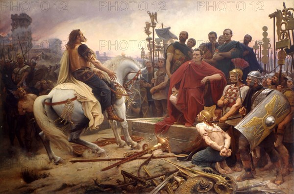 Vercingetorix throws down his arms at the feet of Julius Caesar, 1899.