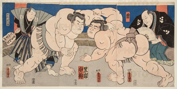 Wrestling match Koyanagi vs Kuroiwa, 1850.