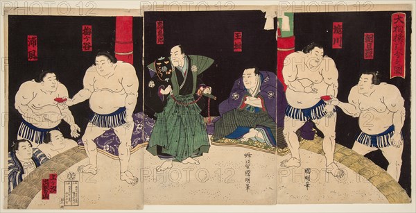 Wrestling match Umegatan vs Sakaigawa, 1877.