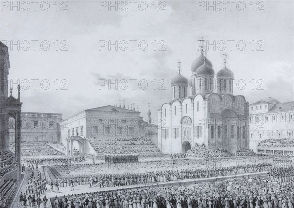 Cathedral Square, Kremlin, 1820s.