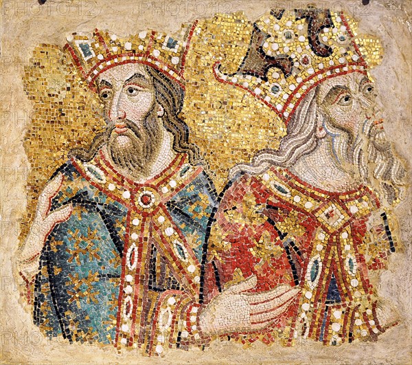 The Three Magi. Mosaic fragments from the Basilica San Marco, Venice , 14th century.