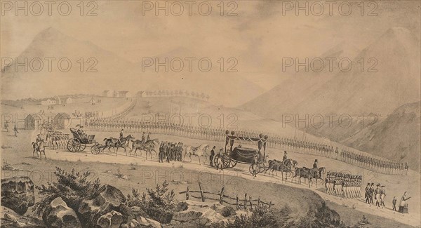 Napoleon's Funeral procession. Saint Helena, 9th May 1821, 1839.